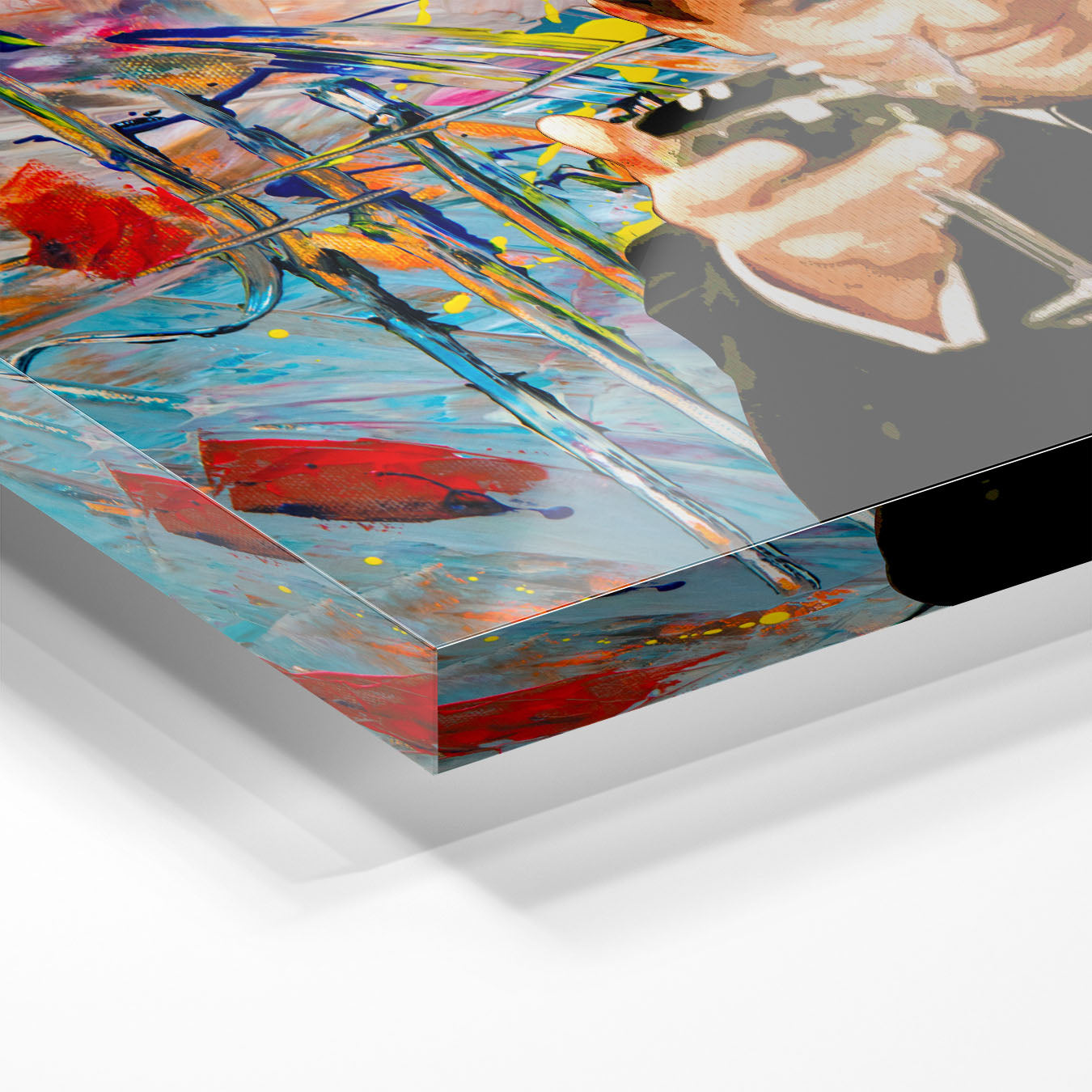 mockup van plexiglas schilderij materiaal