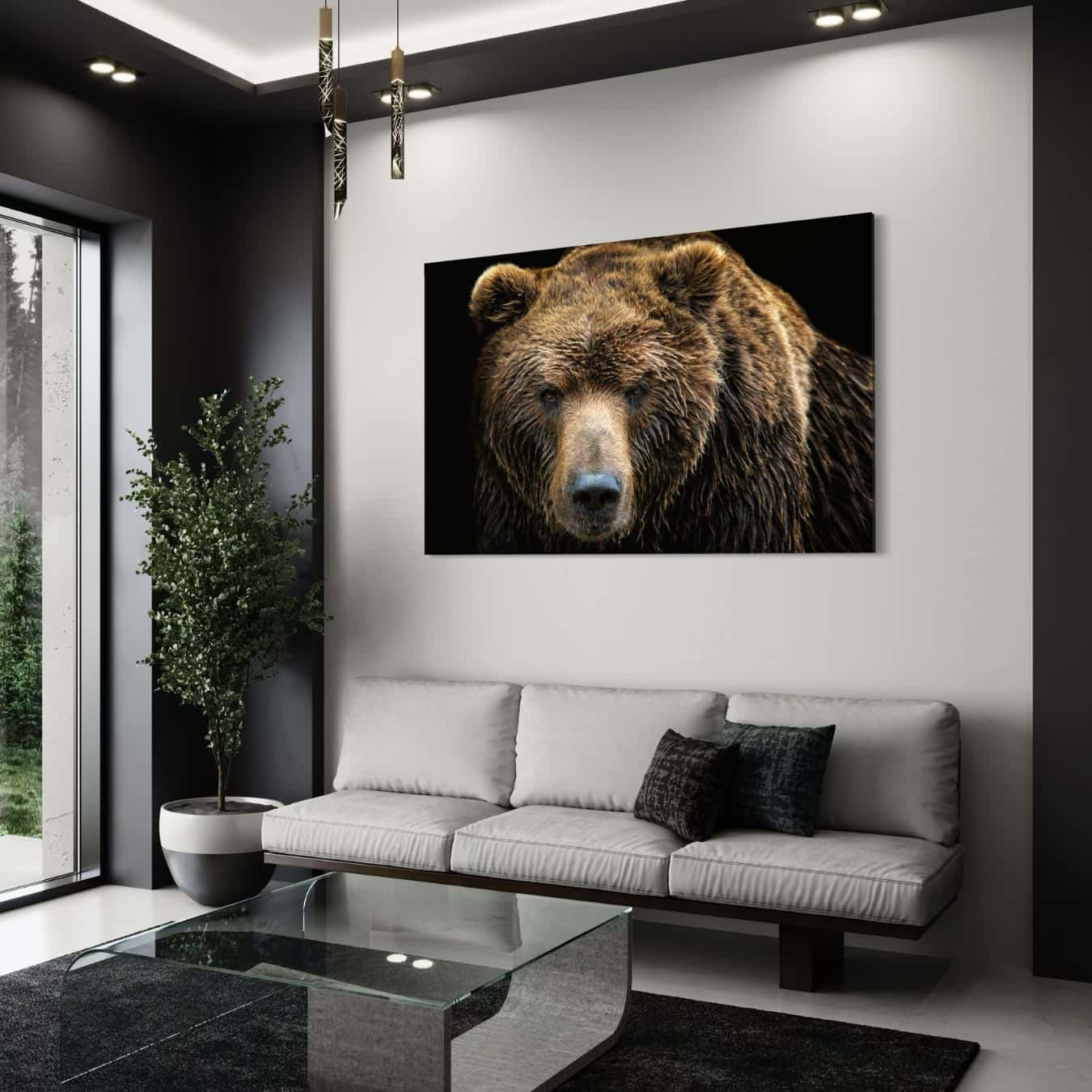 Stoere en realistische beer kunst perfect voor modern interieurdesign