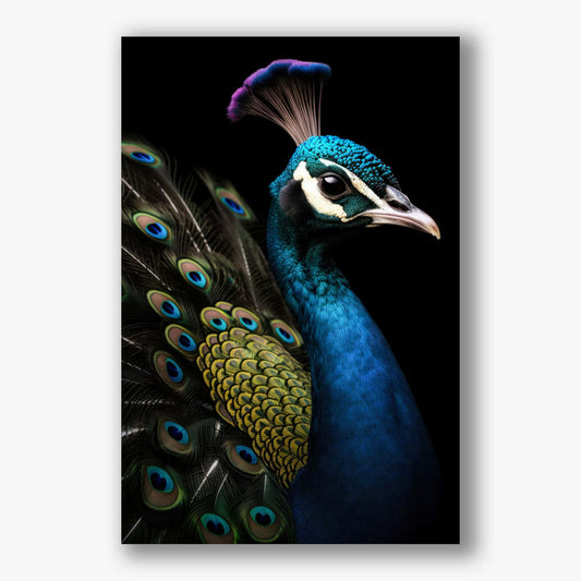 Kleurrijke wanddecoratie van een pauw op canvas, perfect voor modern interieur.