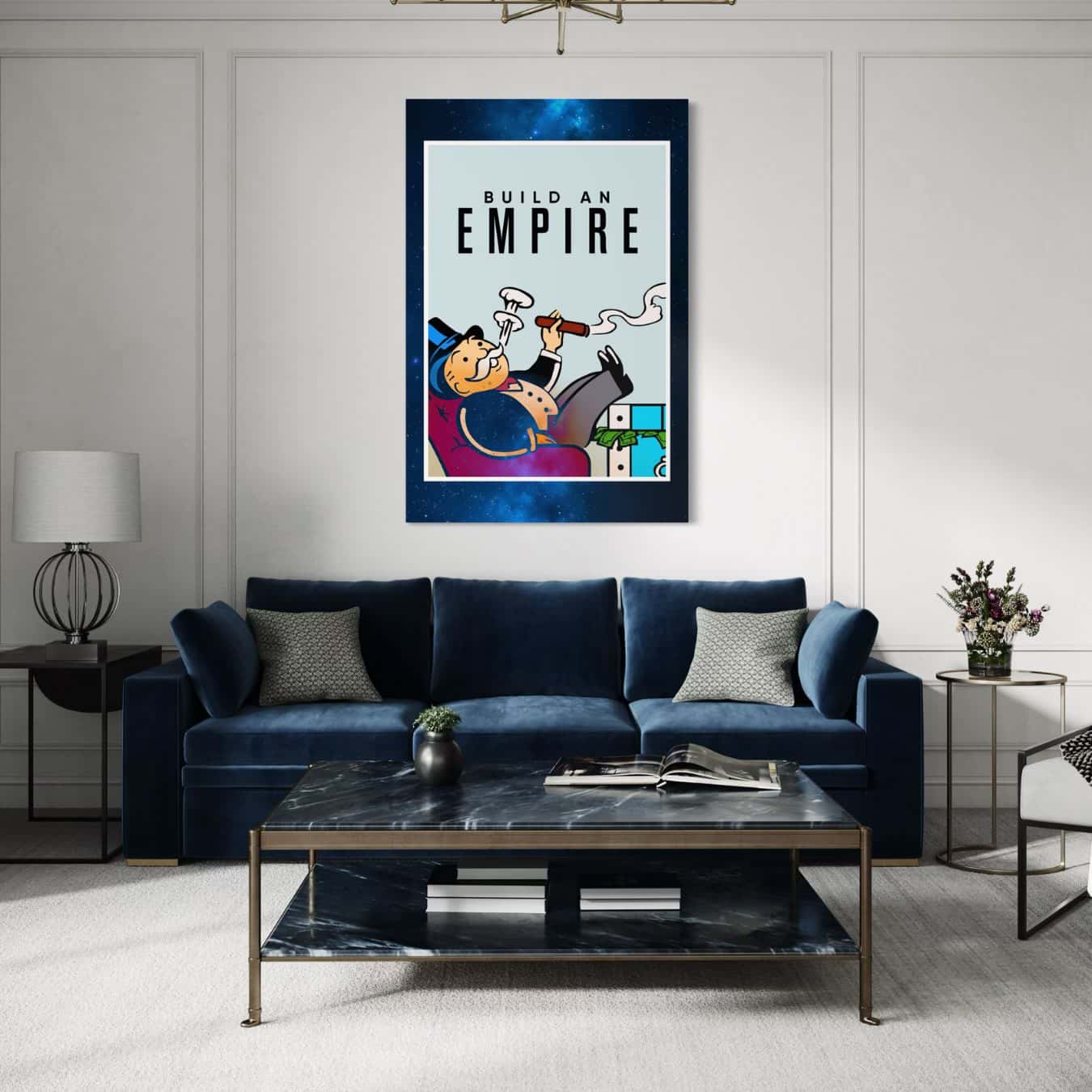 Canvas schilderij Build an Empire als eyecatcher in woonkamer.