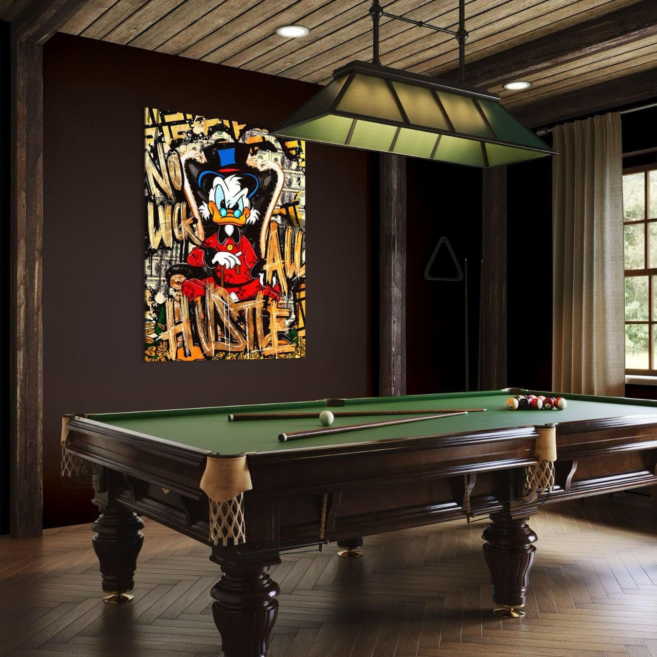Wanddecoratie met quote No Luck All Hustle op plexiglas materiaal