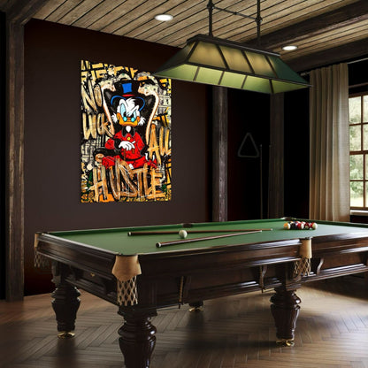 Wanddecoratie met quote No Luck All Hustle op plexiglas materiaal