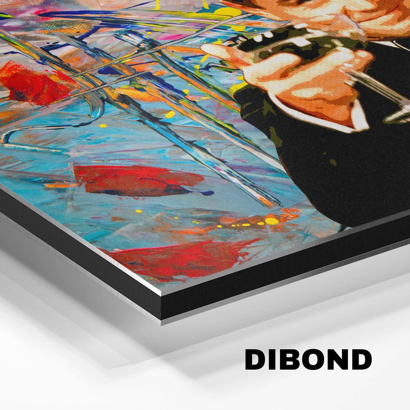 Strakke afwerking van dibond wanddecoratie zichtbaar vanaf zijkant