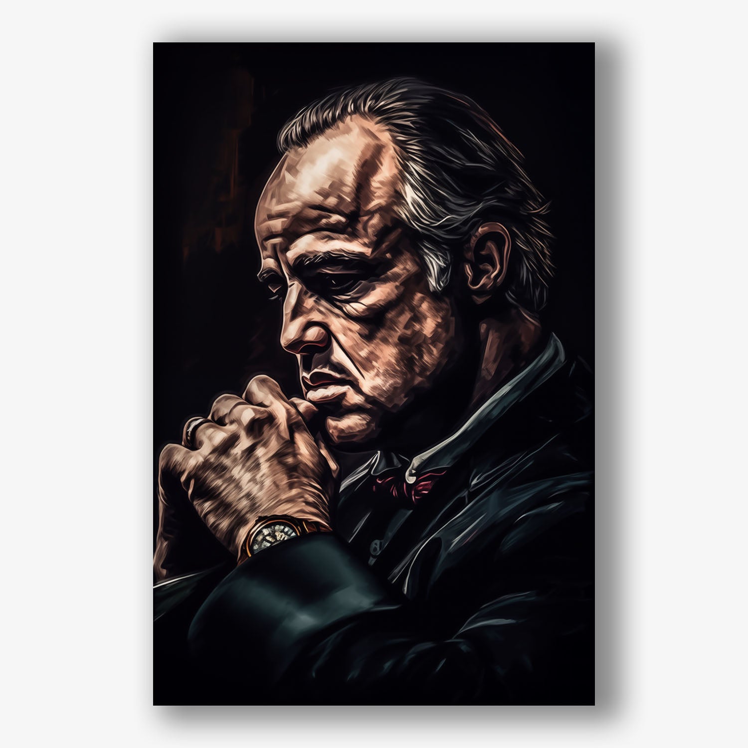 Canvas schilderij van godfather portret als luxe muurdecoratie