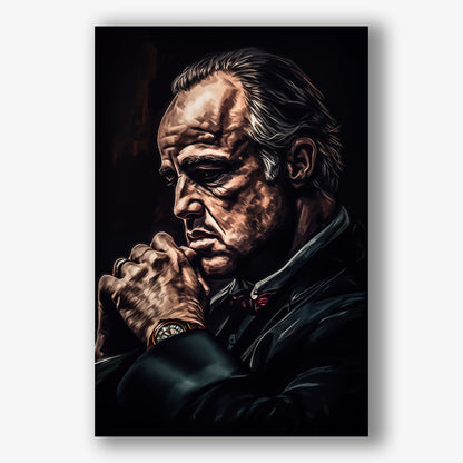Canvas schilderij van godfather portret als luxe muurdecoratie