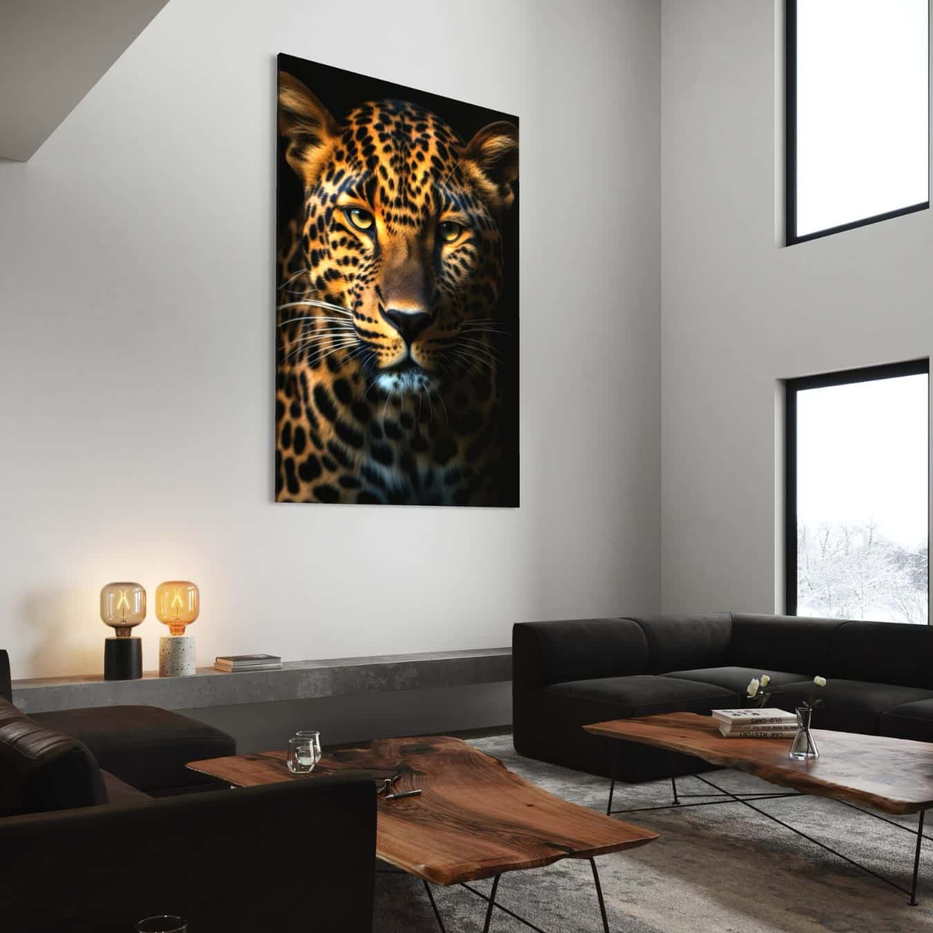 Plexiglas wanddecoratie luipaard voor modern interieur en stijlvolle muurdecoratie.