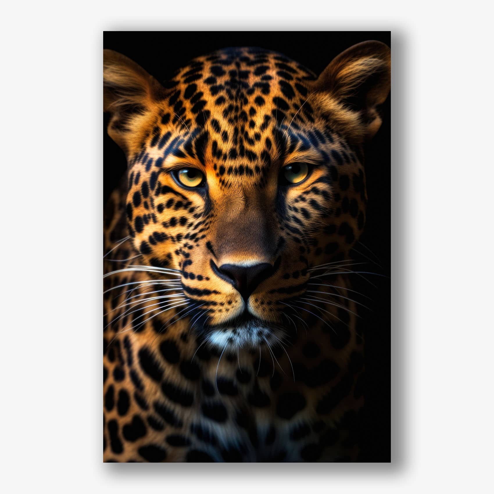 Canvas schilderij van luipaard als indrukwekkende muurdecoratie voor luxe interieur