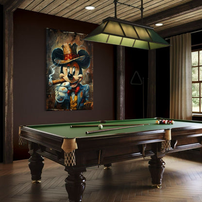 Mickey schilderij op dibond als wanddecoratie in stijlvolle speelkamer.