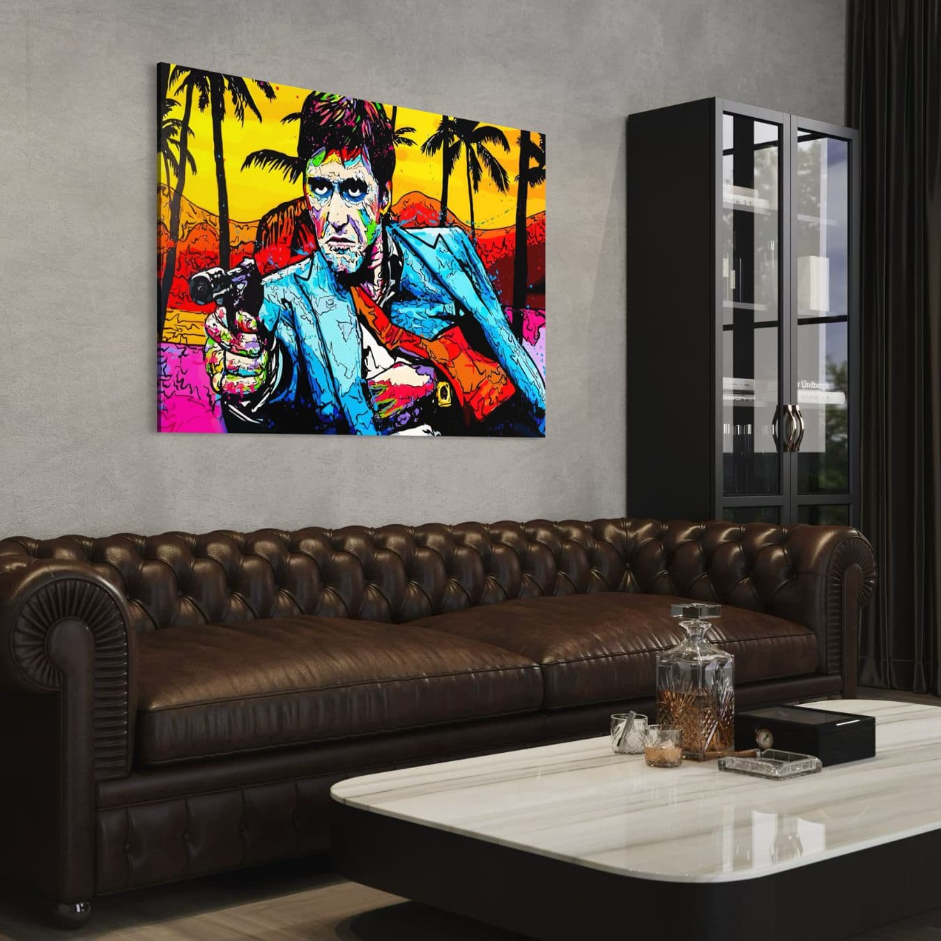 Dibond muurdecoratie met Al Pacino in gedurfde popart stijl.