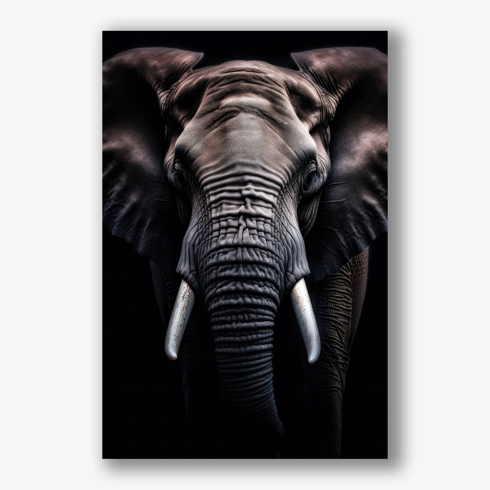 Indrukwekkende muurdecoratie van een olifant op canvas schilderij, perfect interieur.
