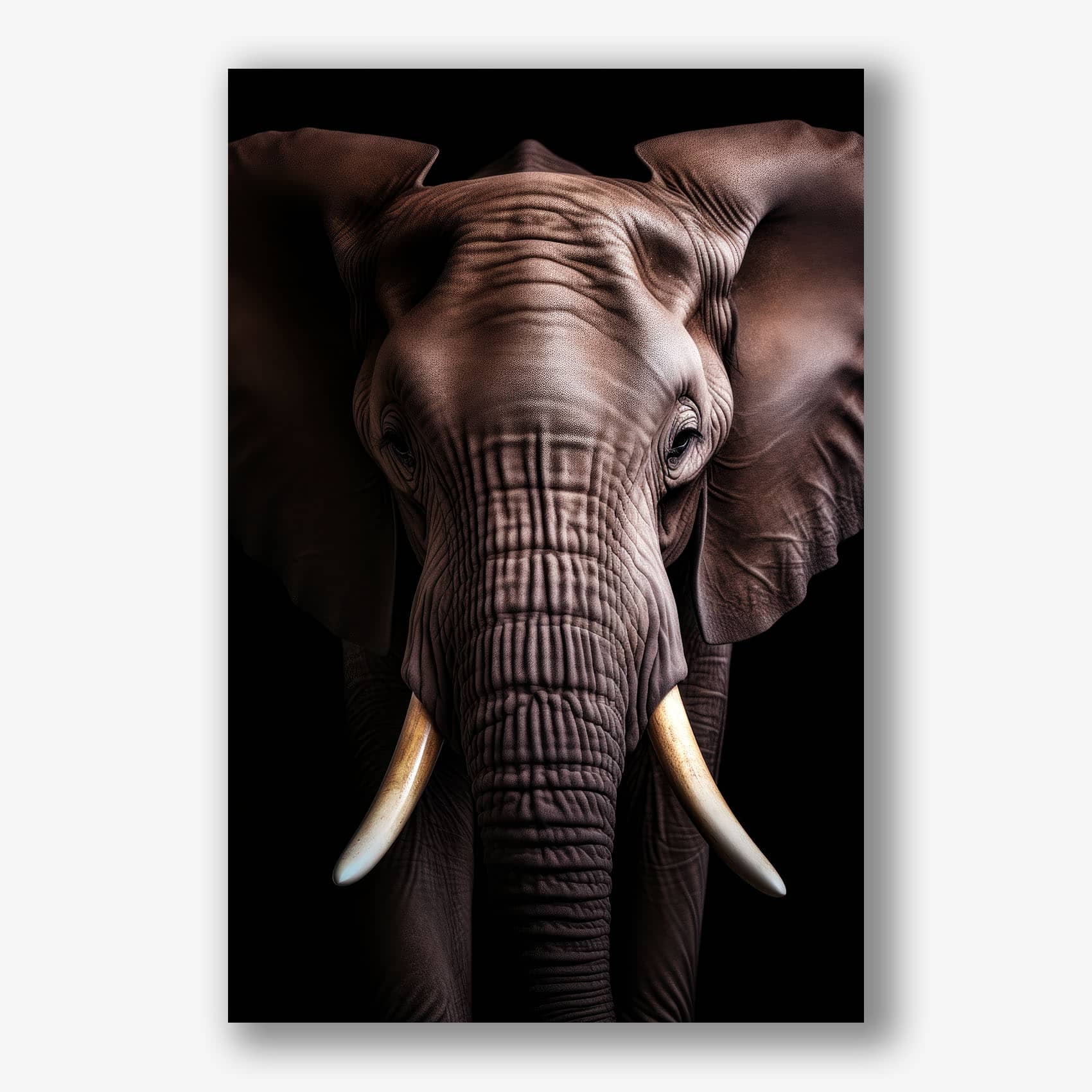 Indrukwekkend canvas schilderij van een olifant als sfeervolle muurdecoratie kunst.