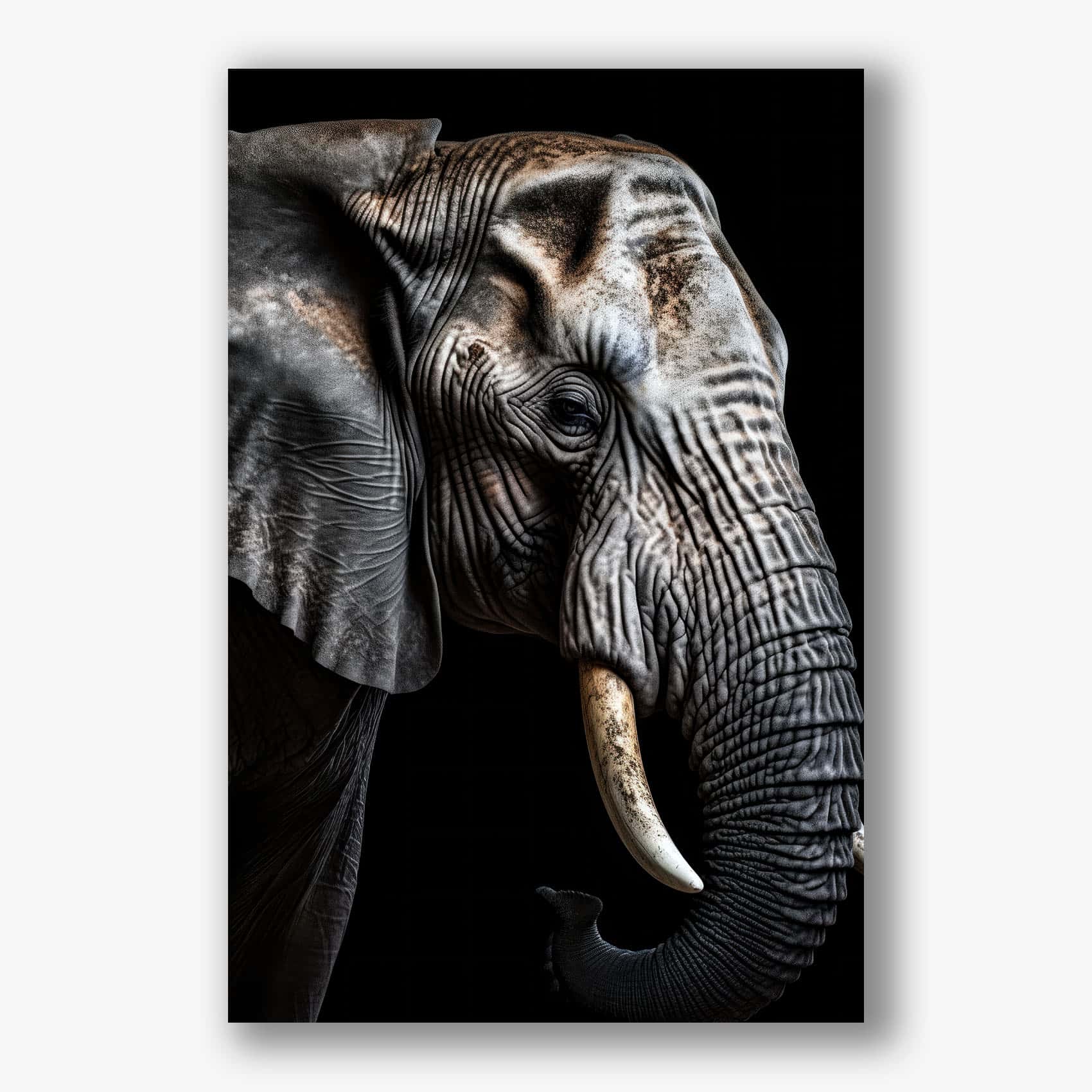 Schitterend canvas schilderij van een olifant als uniek muurdecoratie kunstwerk.