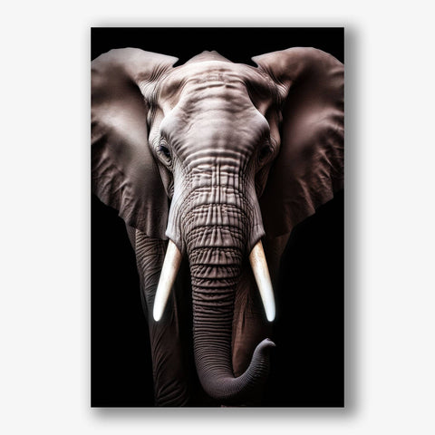 Indrukwekkende muurdecoratie van een olifant op canvas schilderij voor interieur.