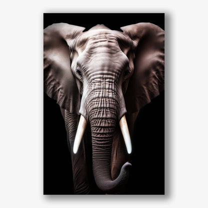 Indrukwekkende muurdecoratie van een olifant op canvas schilderij voor interieur.