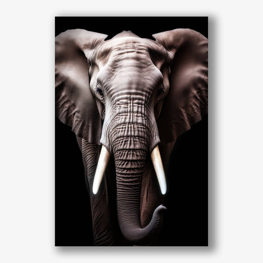 Indrukwekkende muurdecoratie van een olifant op canvas schilderij voor interieur.