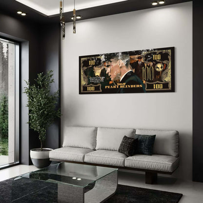 Plexiglas wanddecoratie van Shelby en Peaky Blinders in modern interieur
