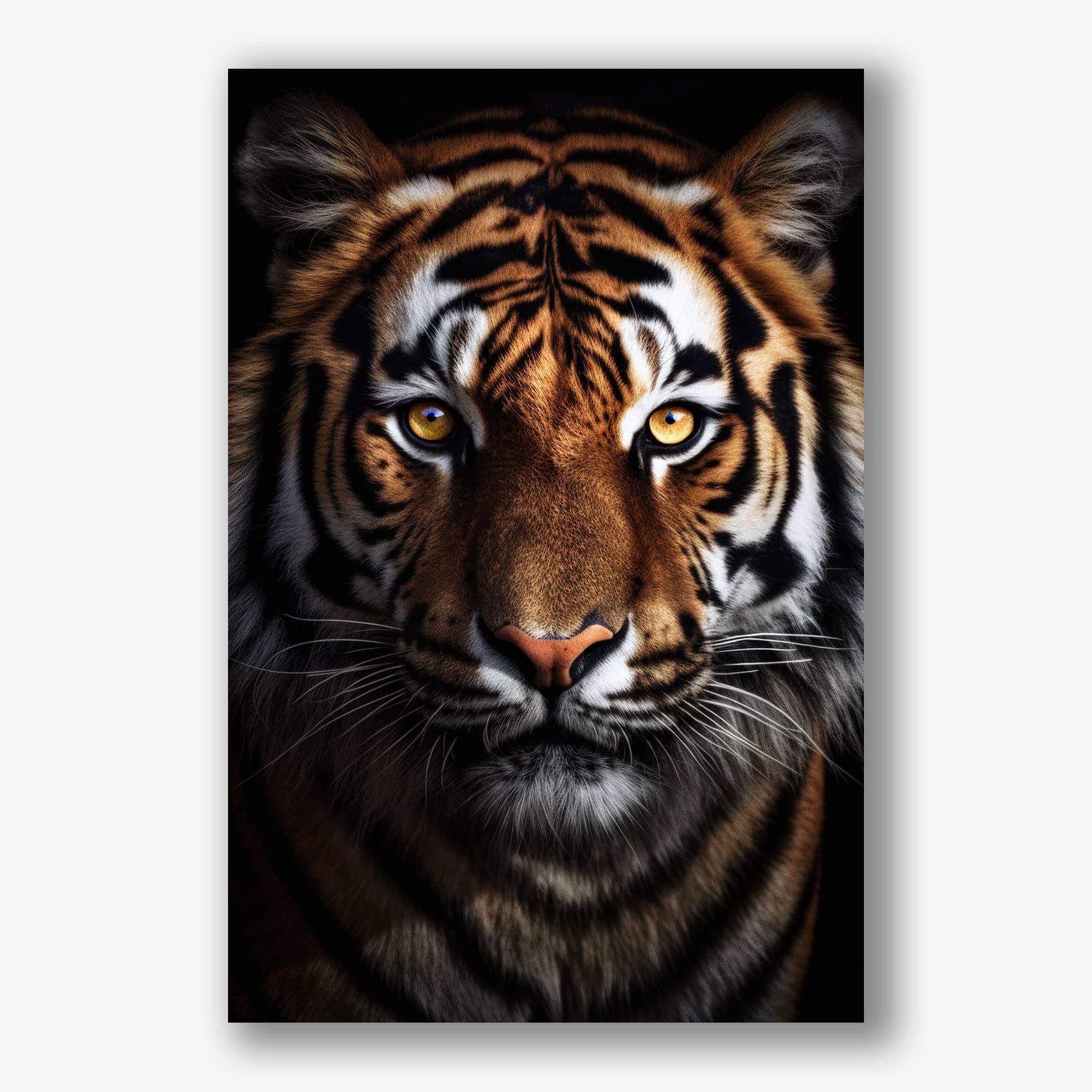 Canvas schilderij van een tijger als krachtige muurdecoratie voor luxe interieur