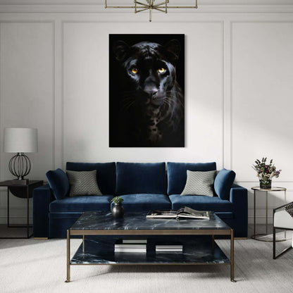 Dibond schilderij met zwarte panter als stijlvolle wanddecoratie voor ieder interieur